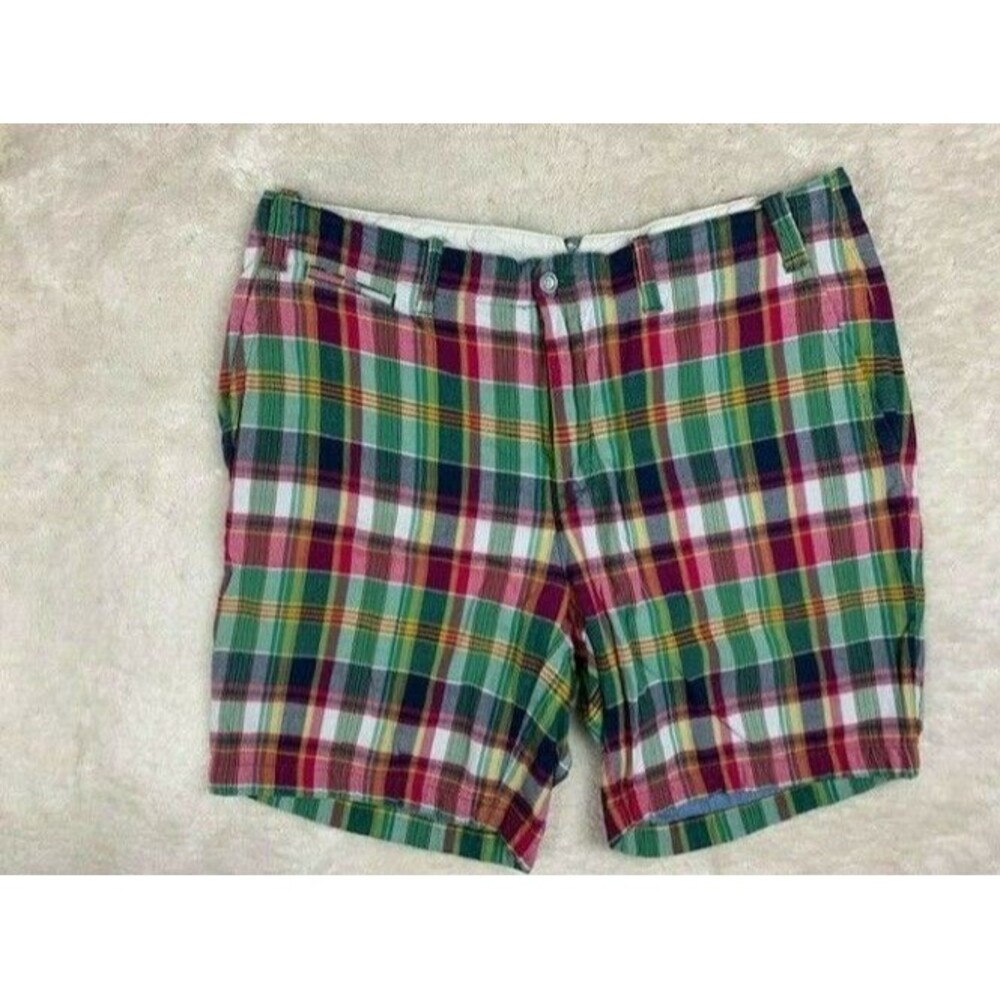 Ralph Lauran India Madras Size 36 Mens Shorts Straight Fit Plaid